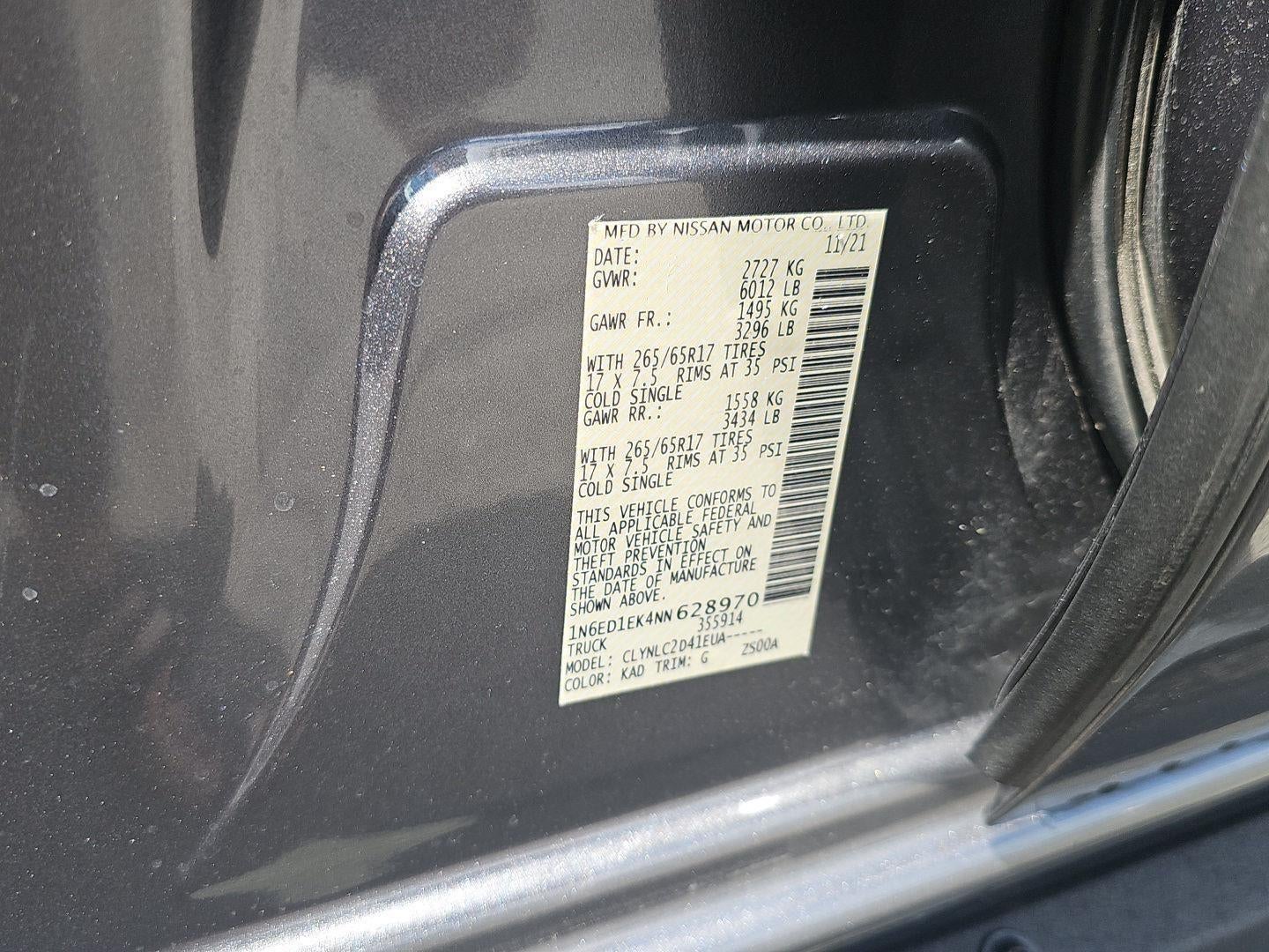 2022 Nissan Frontier Crew Cab SV 4x4