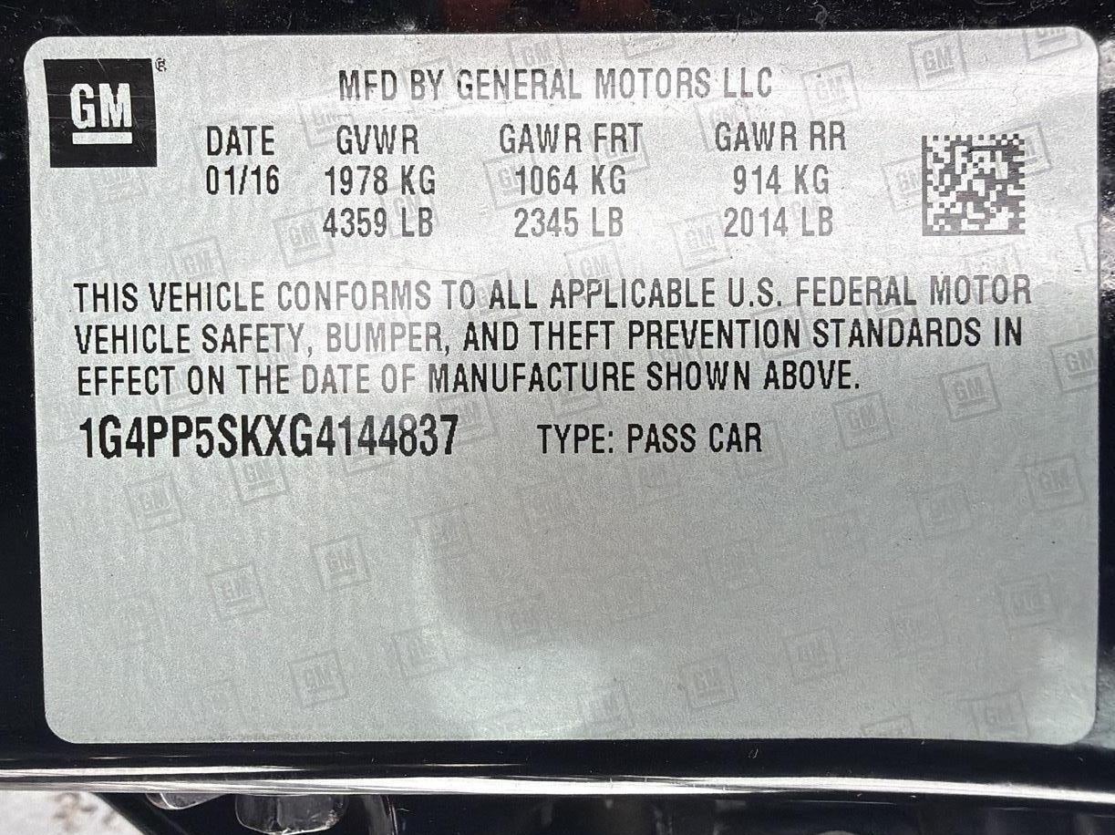 2016 Buick Verano 4dr Sdn w/1SD