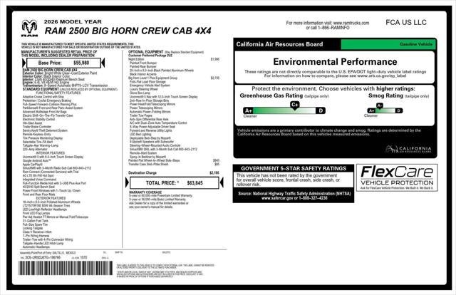 2026 RAM 2500 Big Horn Crew Cab 4x4 6'4' Box